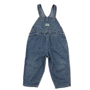 OshKosh B’gosh Toddler Overalls 2T Denim Blue Jean Bib Pants Adjustable